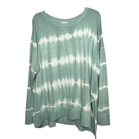 Lucky Brand Sage Green Tie Dye Lounge Comfort Pullover Sweatshirt Size Large - Picture 1 of 8